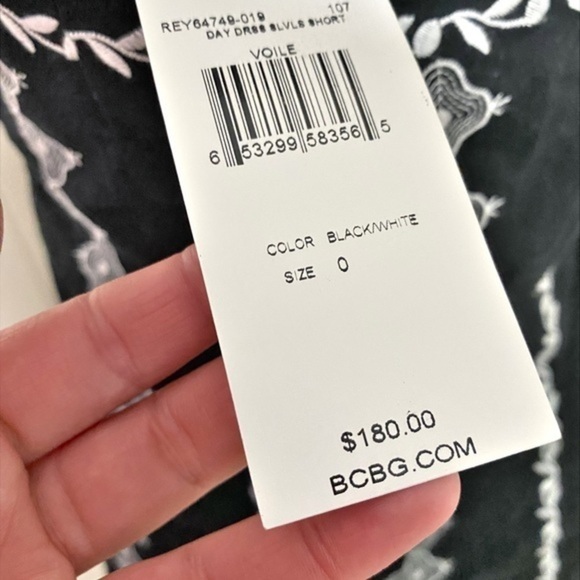 BCBG‎ MaxAzria Black White Embroidered Sundress NWT - Picture 6 of 12